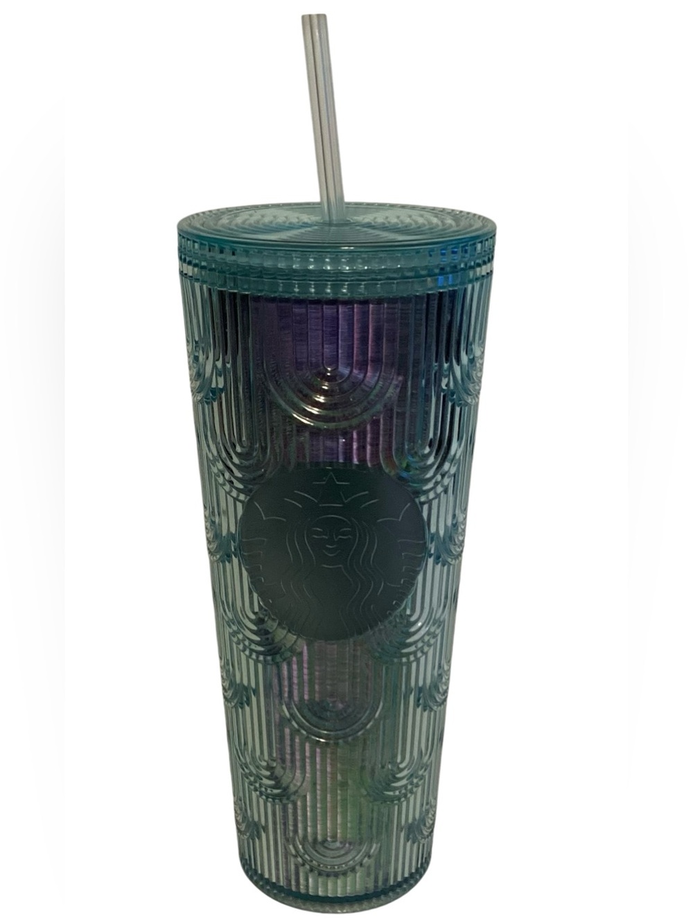 Starbucks Iridescent Mermaid 24 Oz Teal & Purple Venti Tumbler Cold Cup 2022